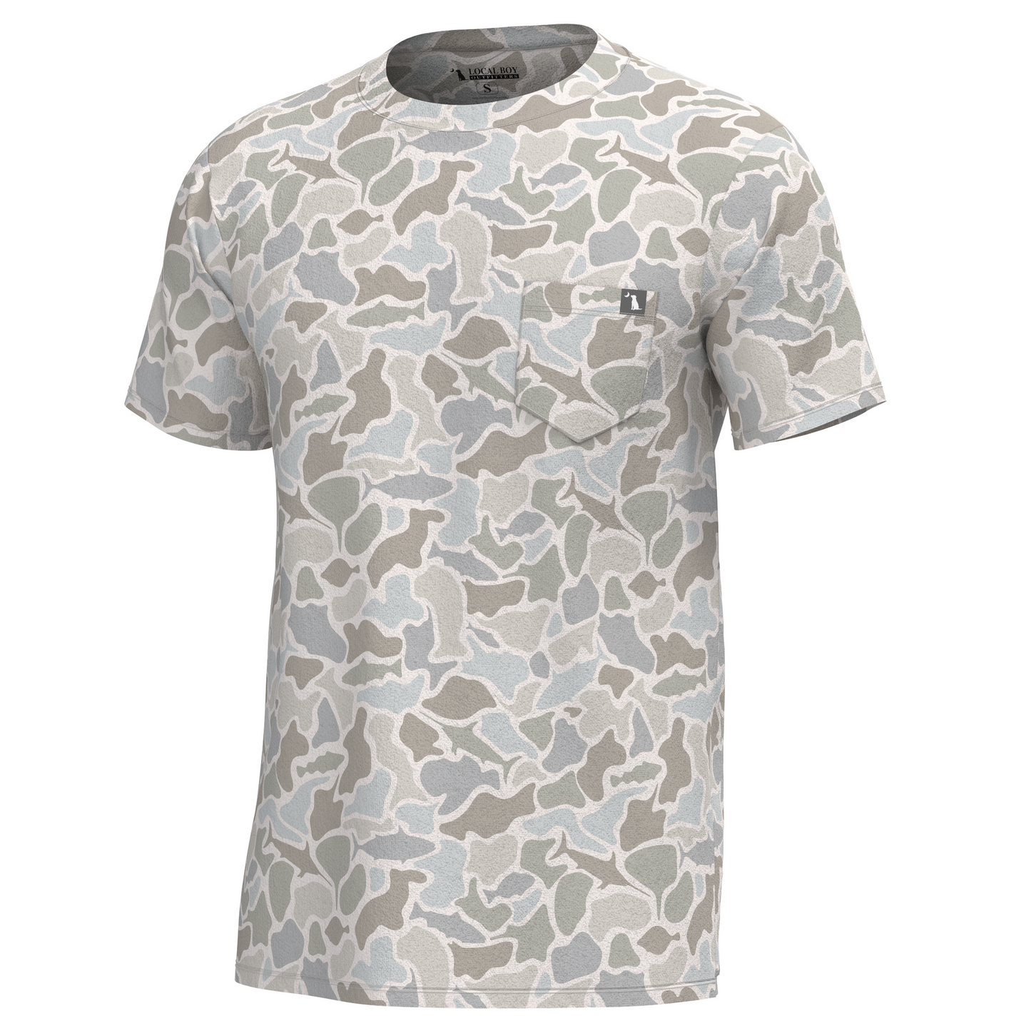 S/S Heather Blend Crew - Saltwater Camo