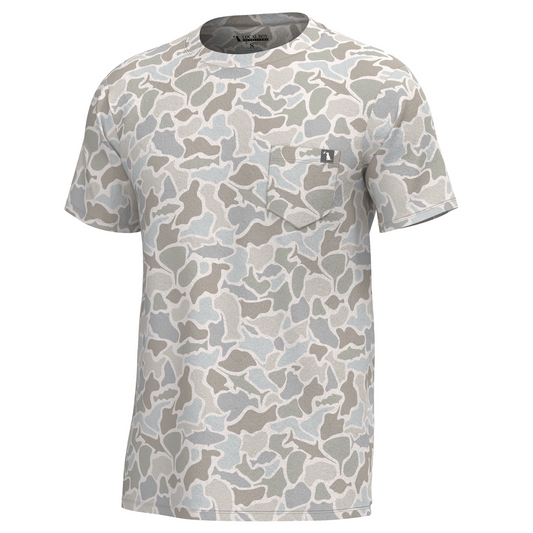 S/S Heather Blend Crew - Saltwater Camo