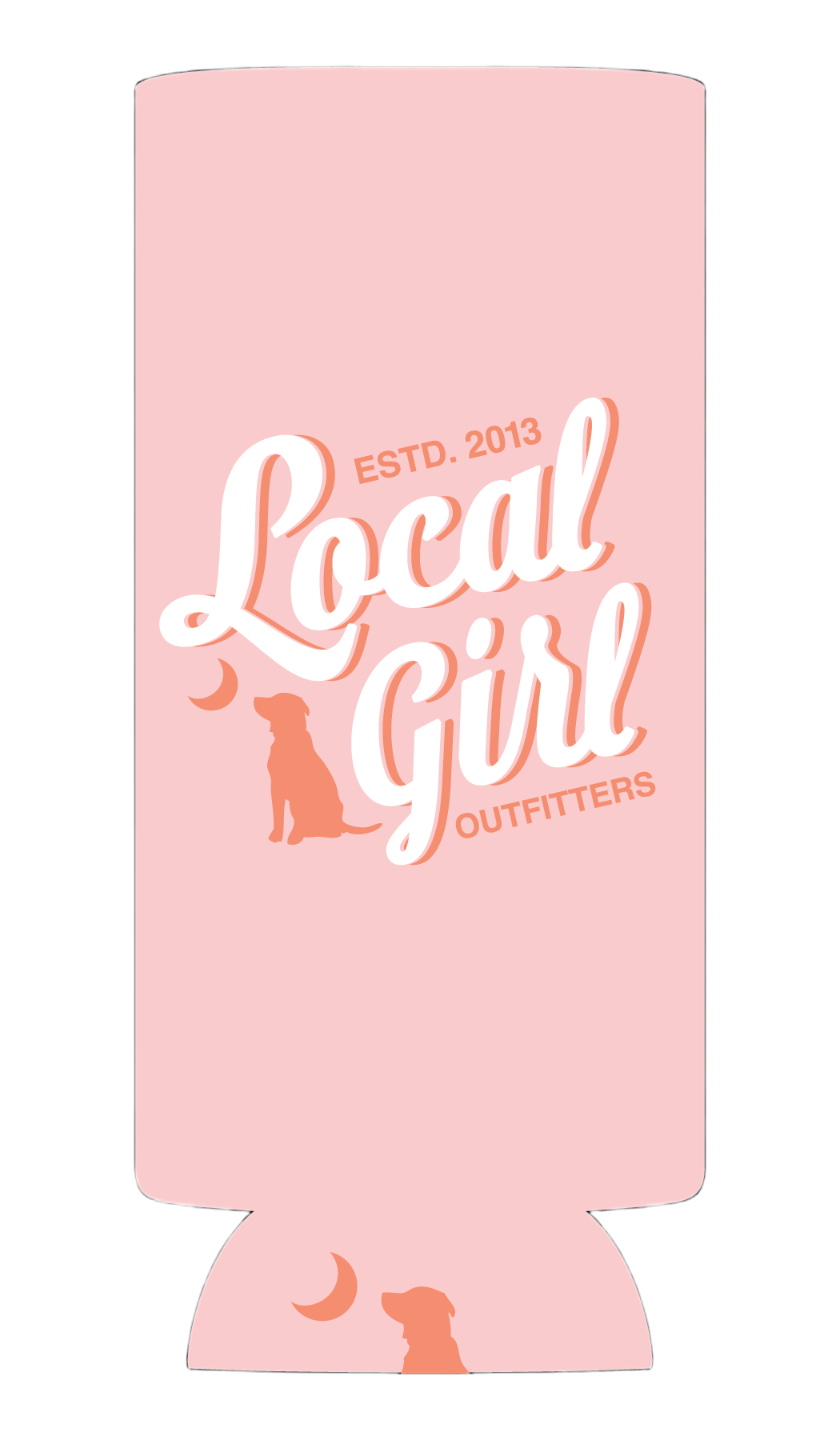 LG Stacked Script Slim Koozie