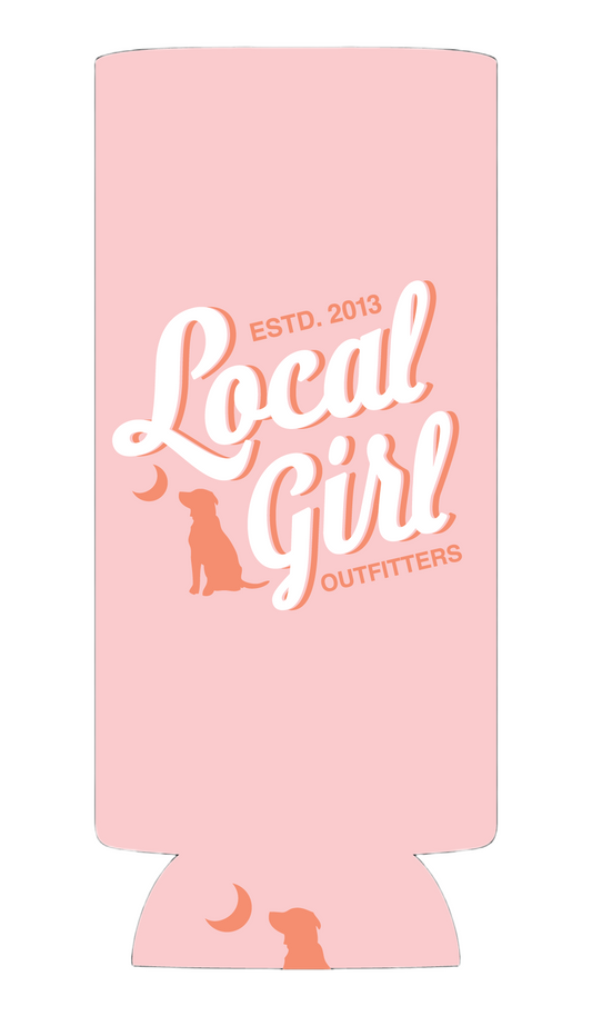 LG Stacked Script Slim Koozie