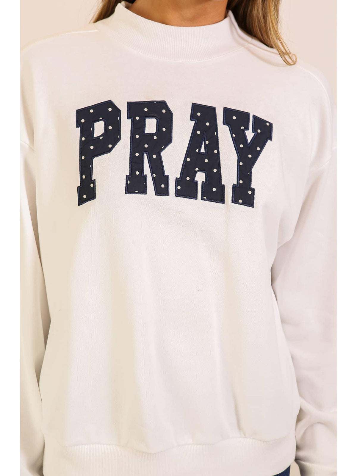 Pray Plaid Mock Neck