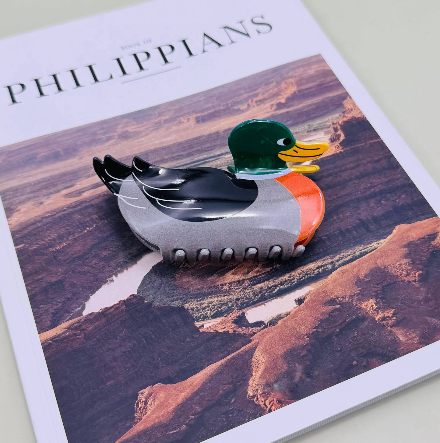 JUMBO MALLARD DUCK HAIR CLAW CLIPS |