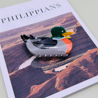 JUMBO MALLARD DUCK HAIR CLAW CLIPS |