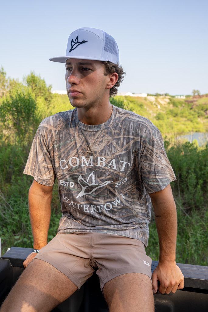 Comabt Logo Tee | MOSSY OAK WASHED OUT SHADOWGRASS CAMO