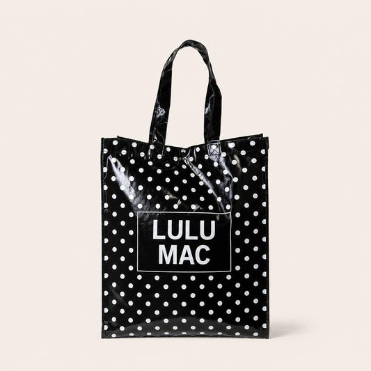 LULU Mac Reusable Tote Black - White Dots