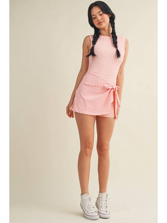 Racer Gingham Sport Romper