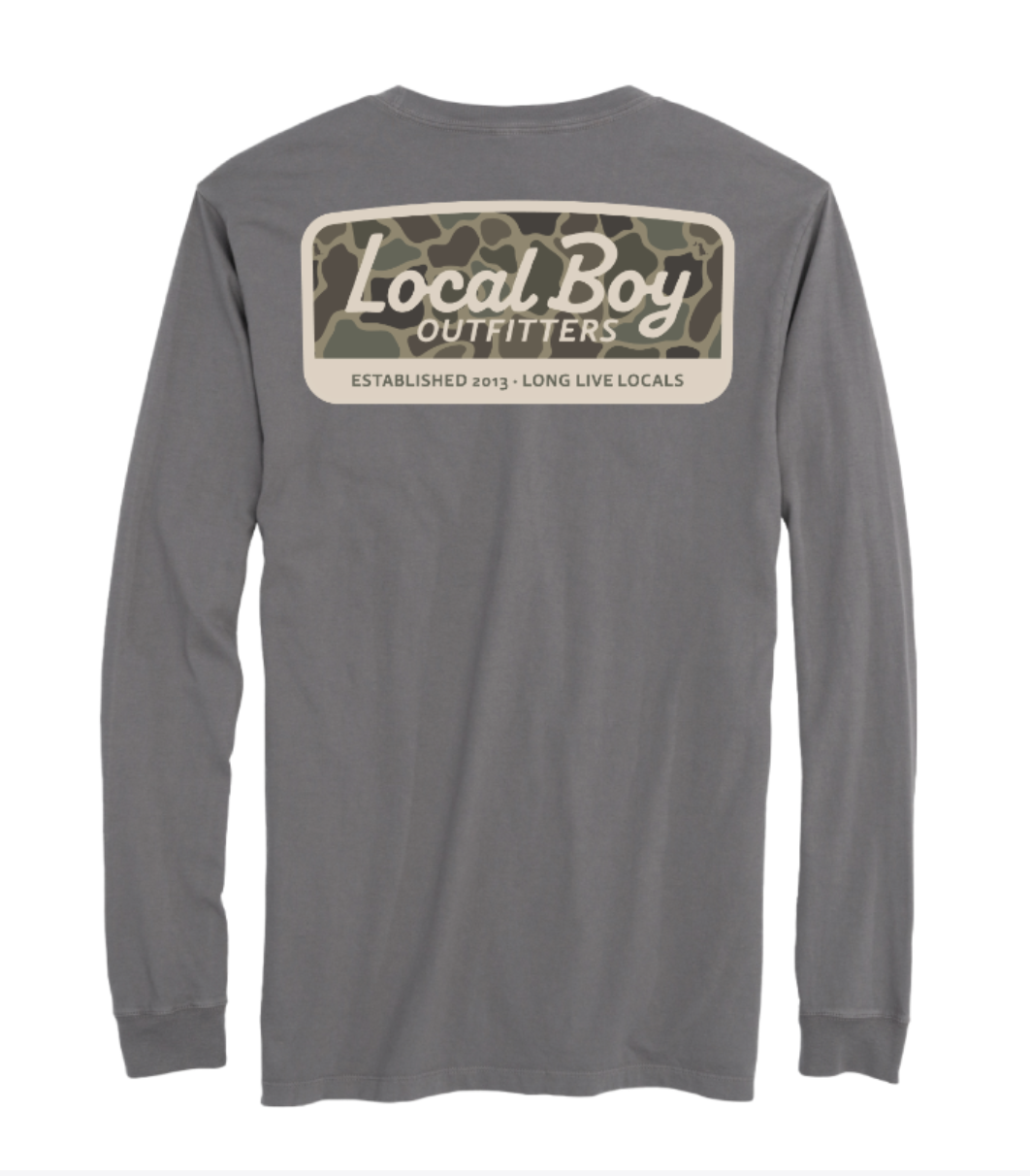 Brush Camo Mark LS Tee - Gray