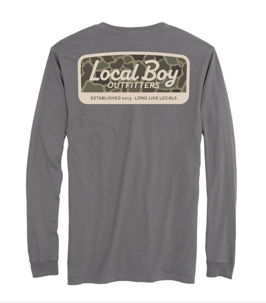 Brush Camo Mark LS Tee - Gray