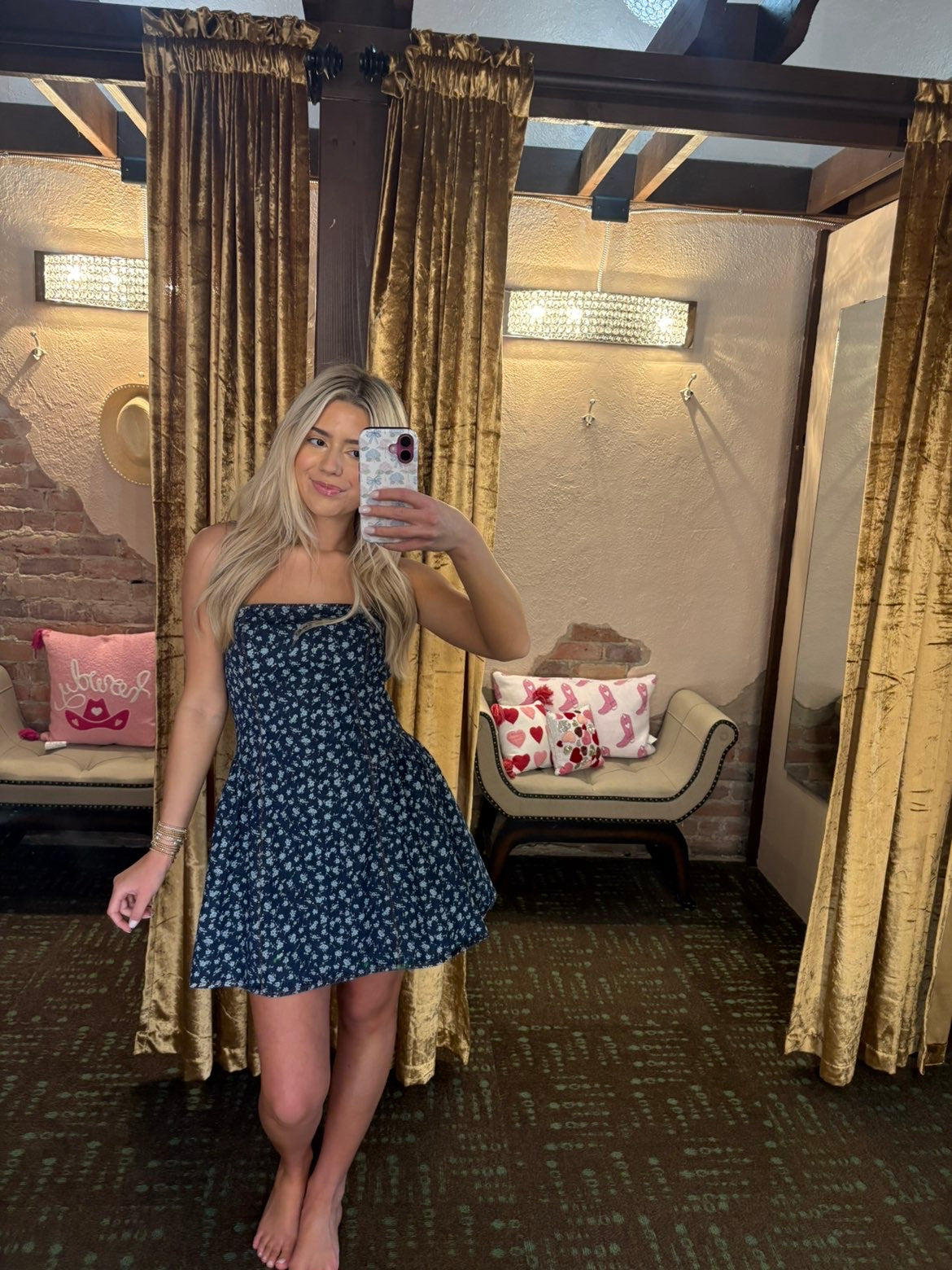 Spring Cowgirl Denim MIni Dress