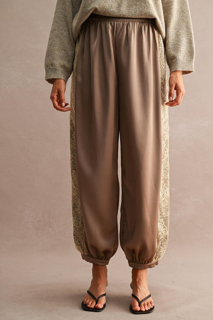 Megan Satin Ballon Pants - Mocha