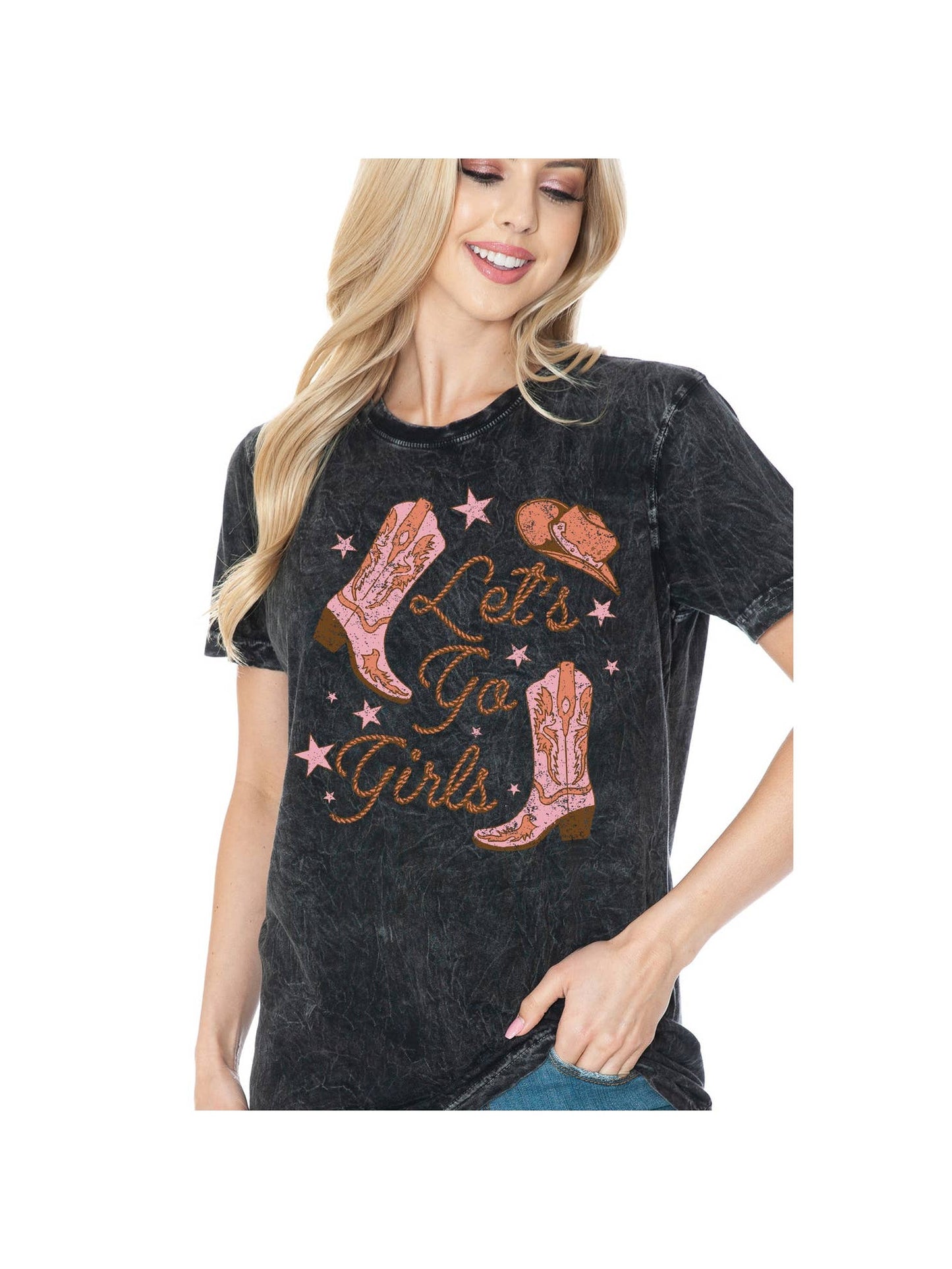 Lets Go Girls Mineral Washed Graphic