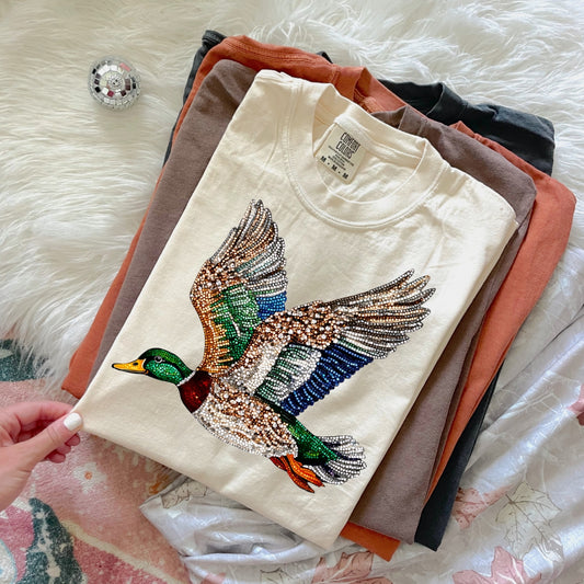 Rhinestone Mallard Duck Tee