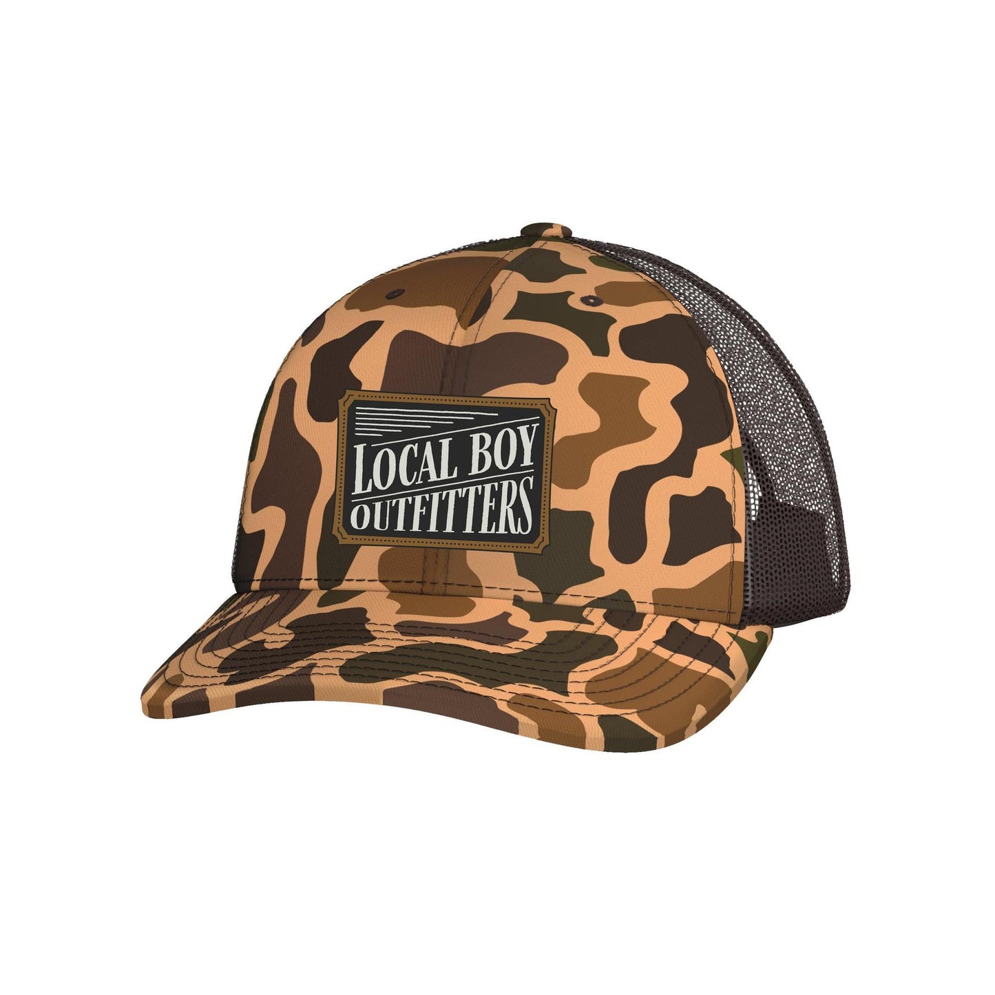 Youth Outlaw Trucker Hat Old School Camo
