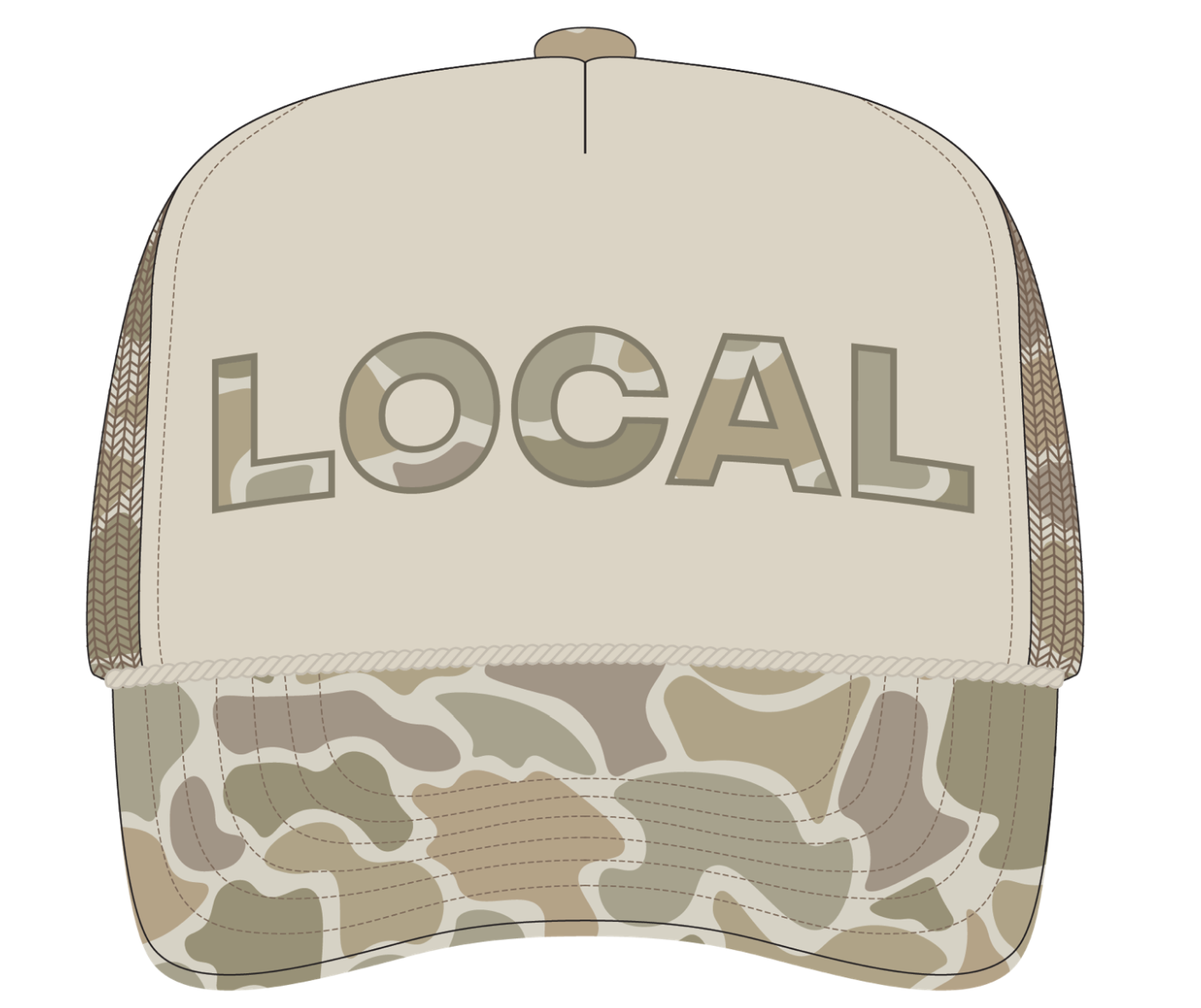 Local Girl Local Camo Desert Foam Trucker Hat
