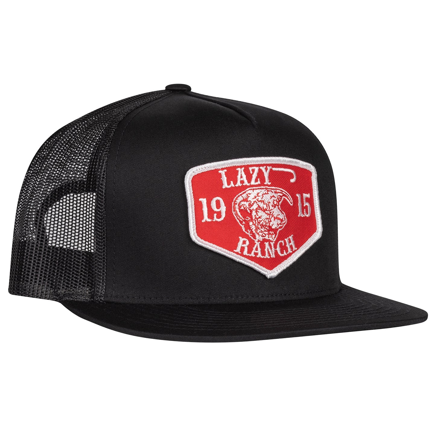 Lazy J Ranch Black Red Ranch Classic 5 Panel Trucker