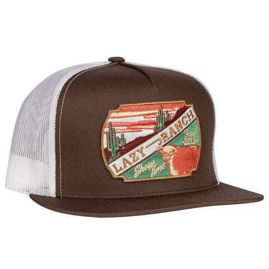 Lazy J Ranch Brown & White Desert Show Time Five Panel