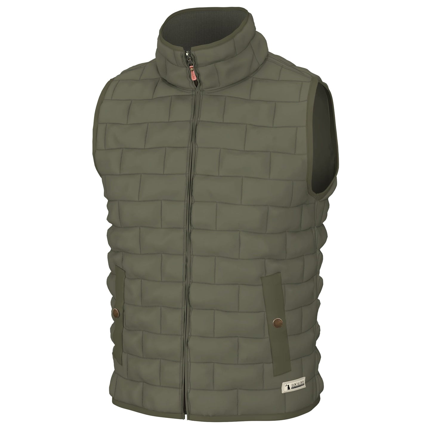 Youth Brick Quilted Vest Moss