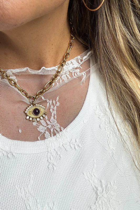 Eye Of Fortune Gold Necklace