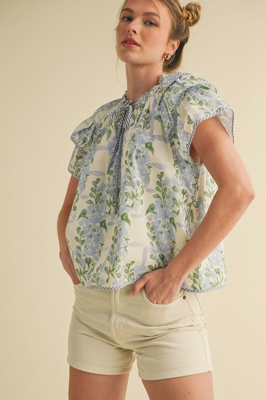 Spring Bloom Blouse Blue
