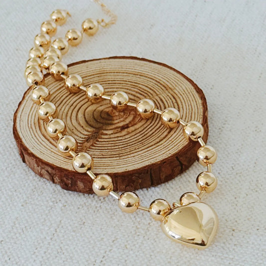 Ball Chain Heart Pendant Necklace