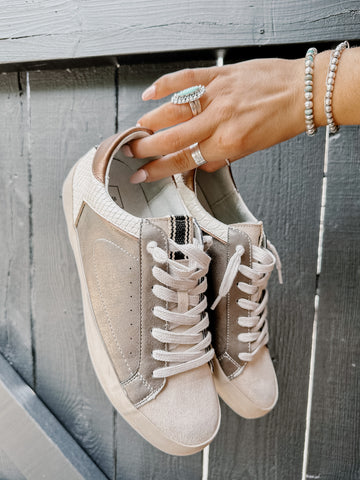 Paisley Sneakers In Bone Snake