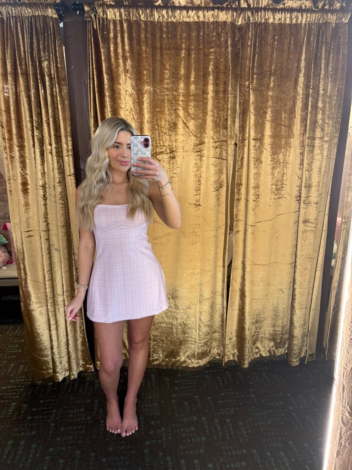 Plaid Print Sweatheart Dress