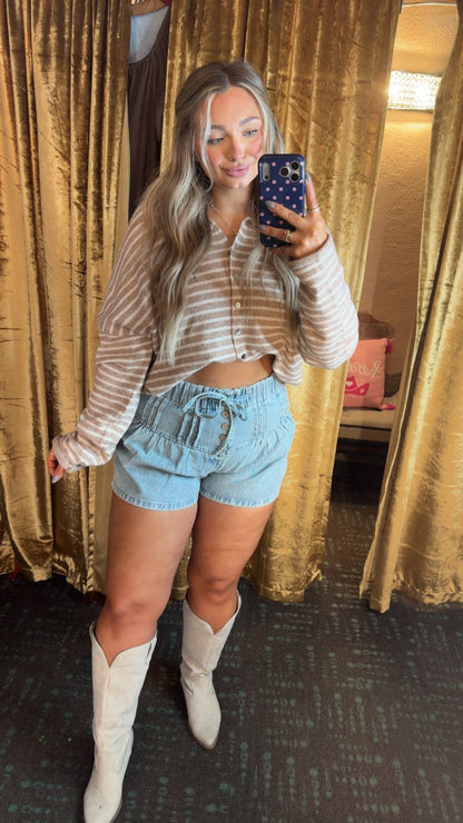 Mia Button Down Sweater - Mocha