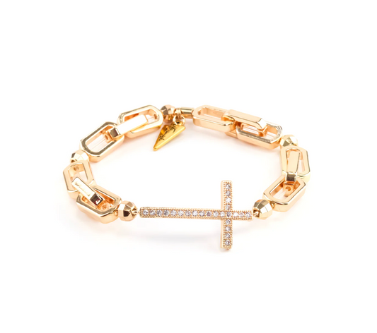 Cross Gold Chain Bracelet