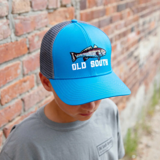Red Fish Fin Youth Trucker Hat