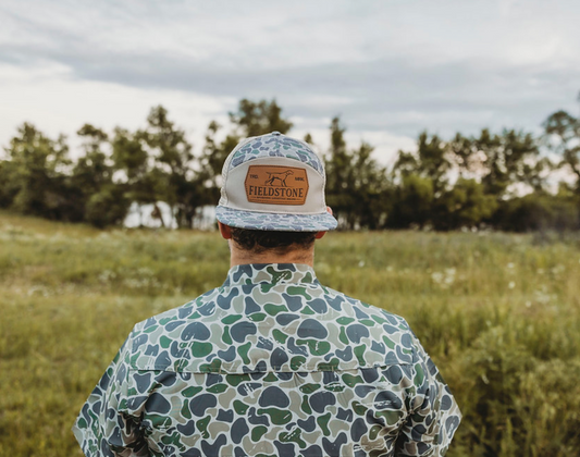 Backwoods Camo 7 Panel Grey Hat