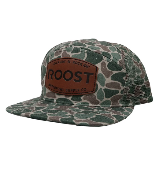 7 Panel Leather Camo Mesh