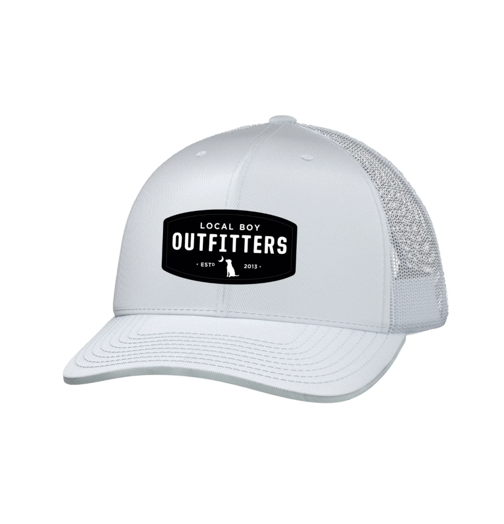 Woven Patch Trucker Hat White