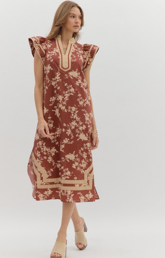 Fall Rust Midi Dress