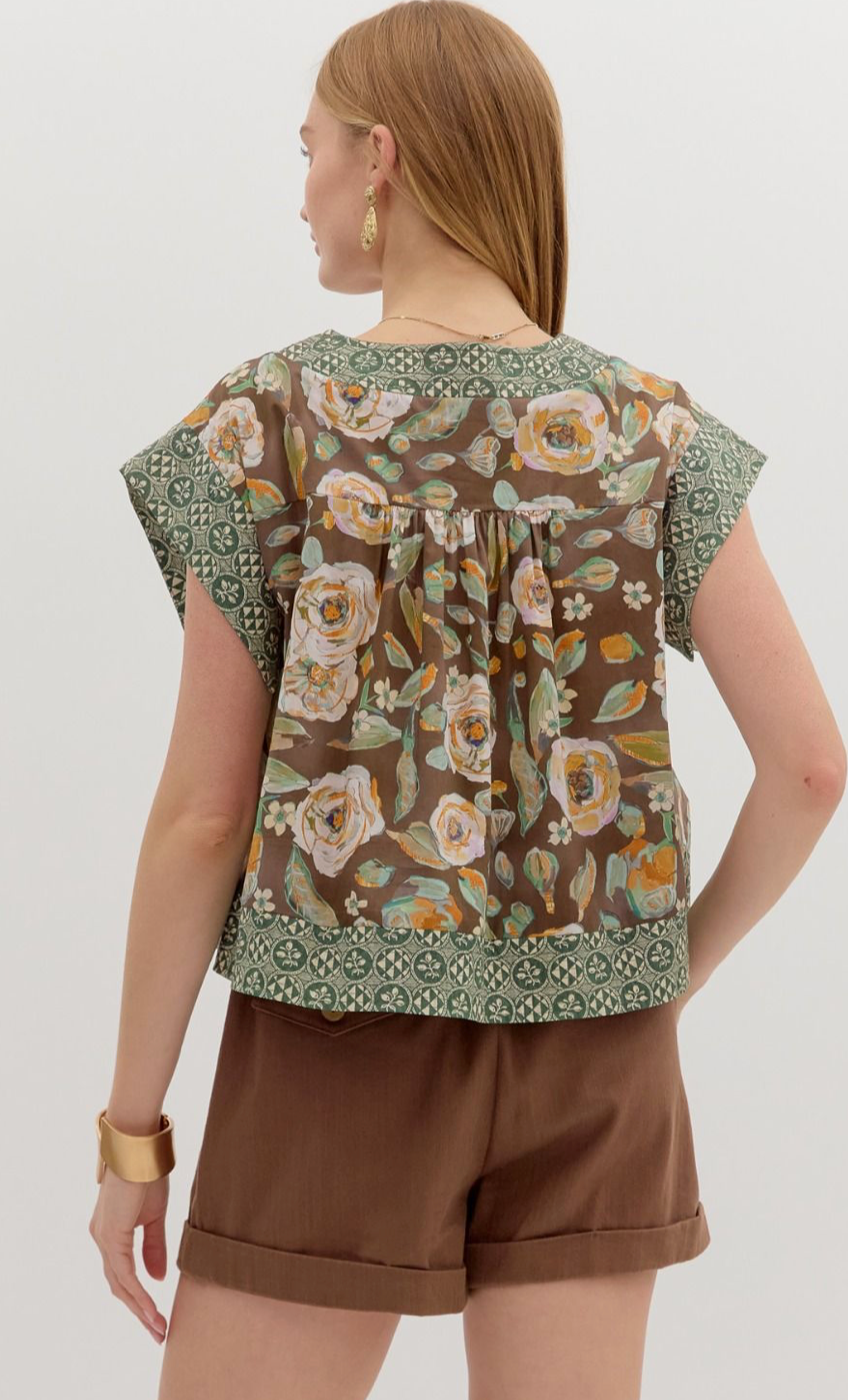 Fall Floral Blouse