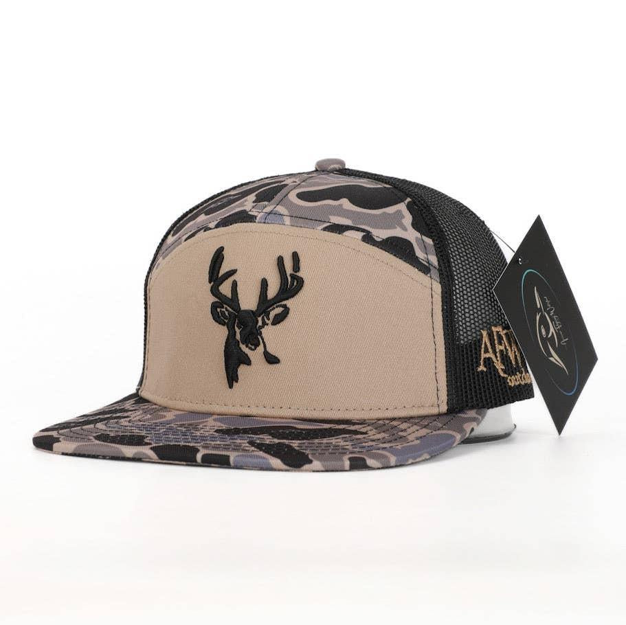 Deer 7 Panel Hardwoods Ii Afw Style W- 3 D Puff and Black Mesh