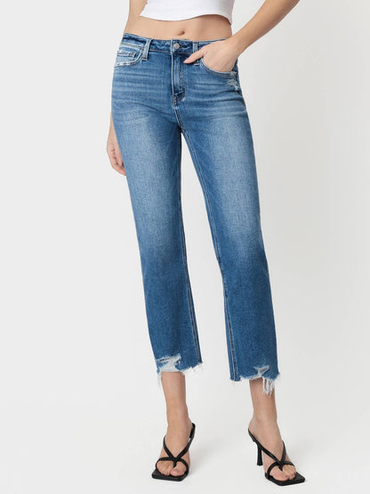 Romantic Straight Cropped Jeans