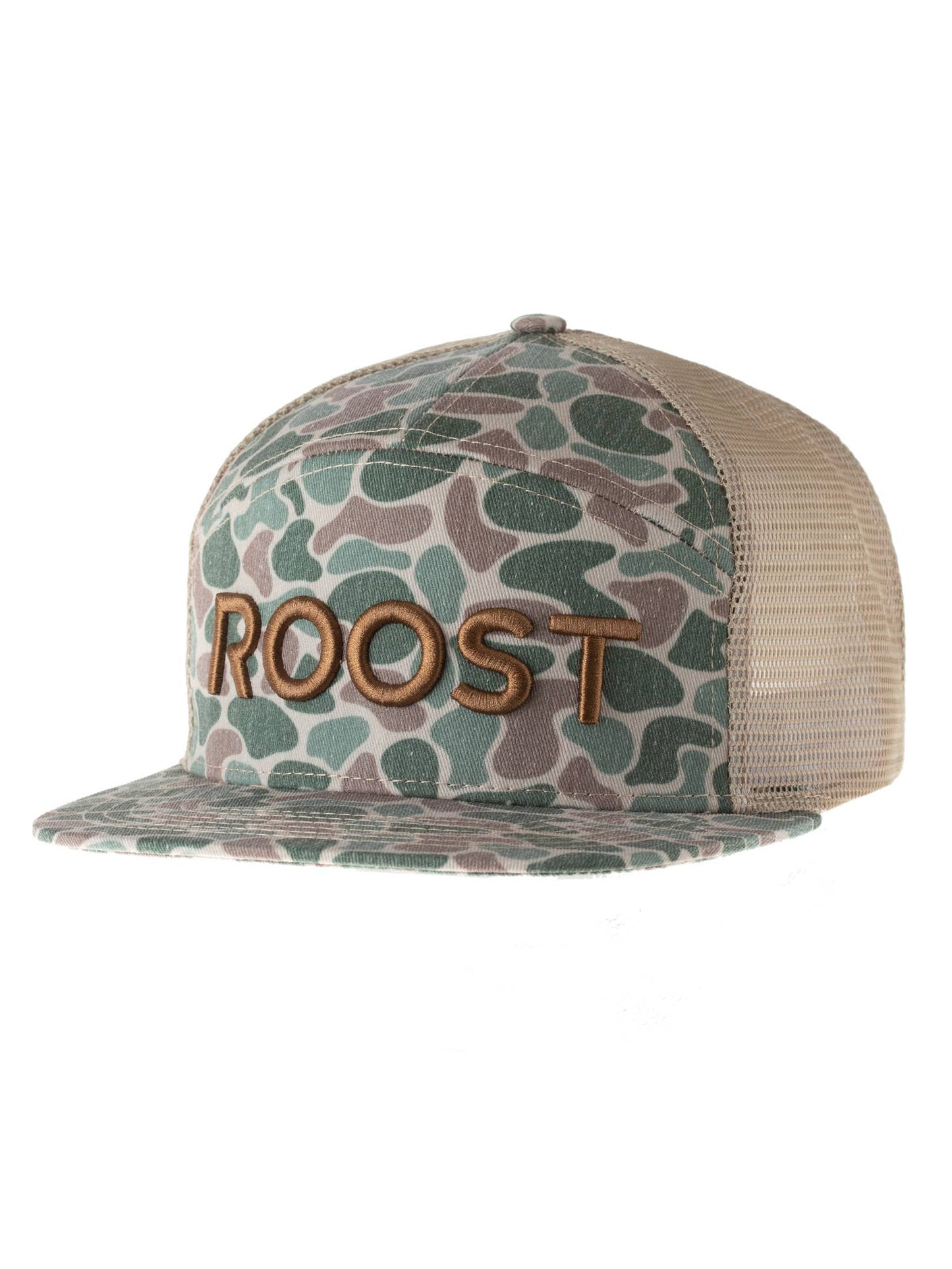 Roost Camo 7 Panel Logo Hat