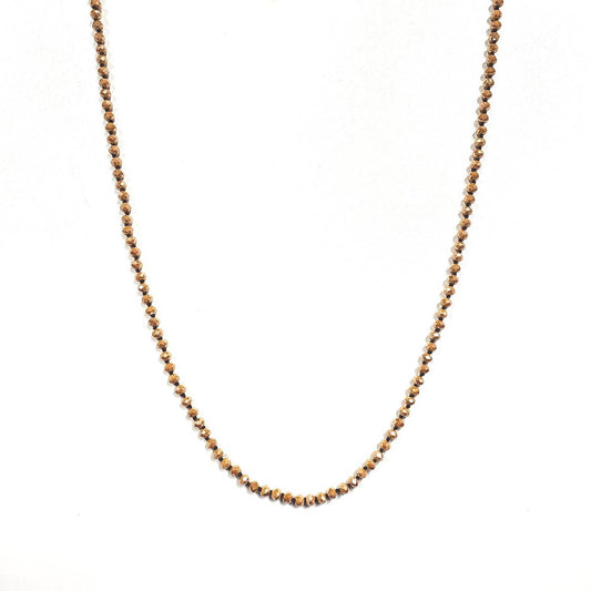 Cappuccino oval crystal linked necklace