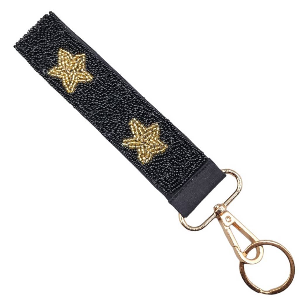 Star Print Beaded Keychain