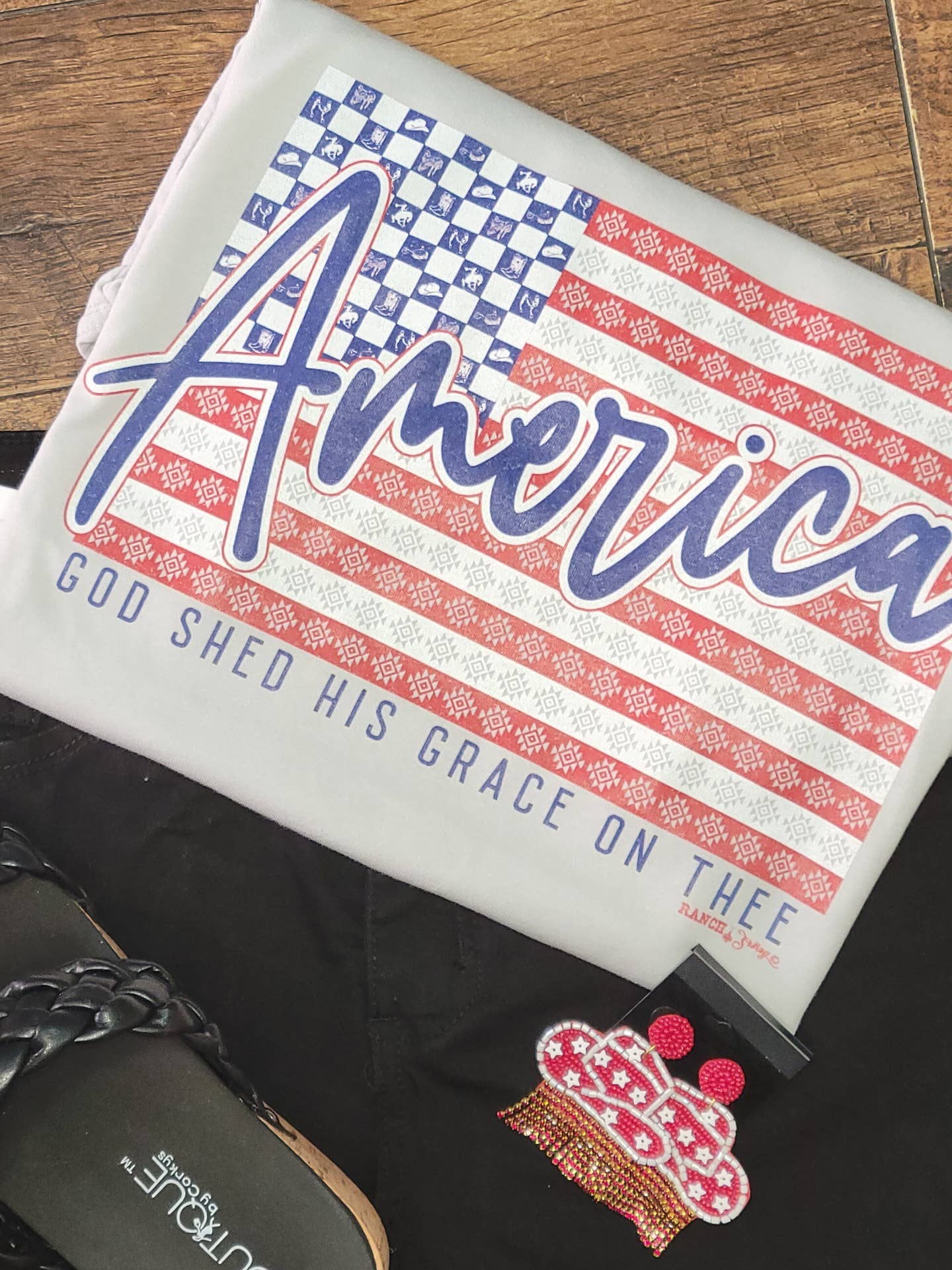 America Western Flag Graphic Tee