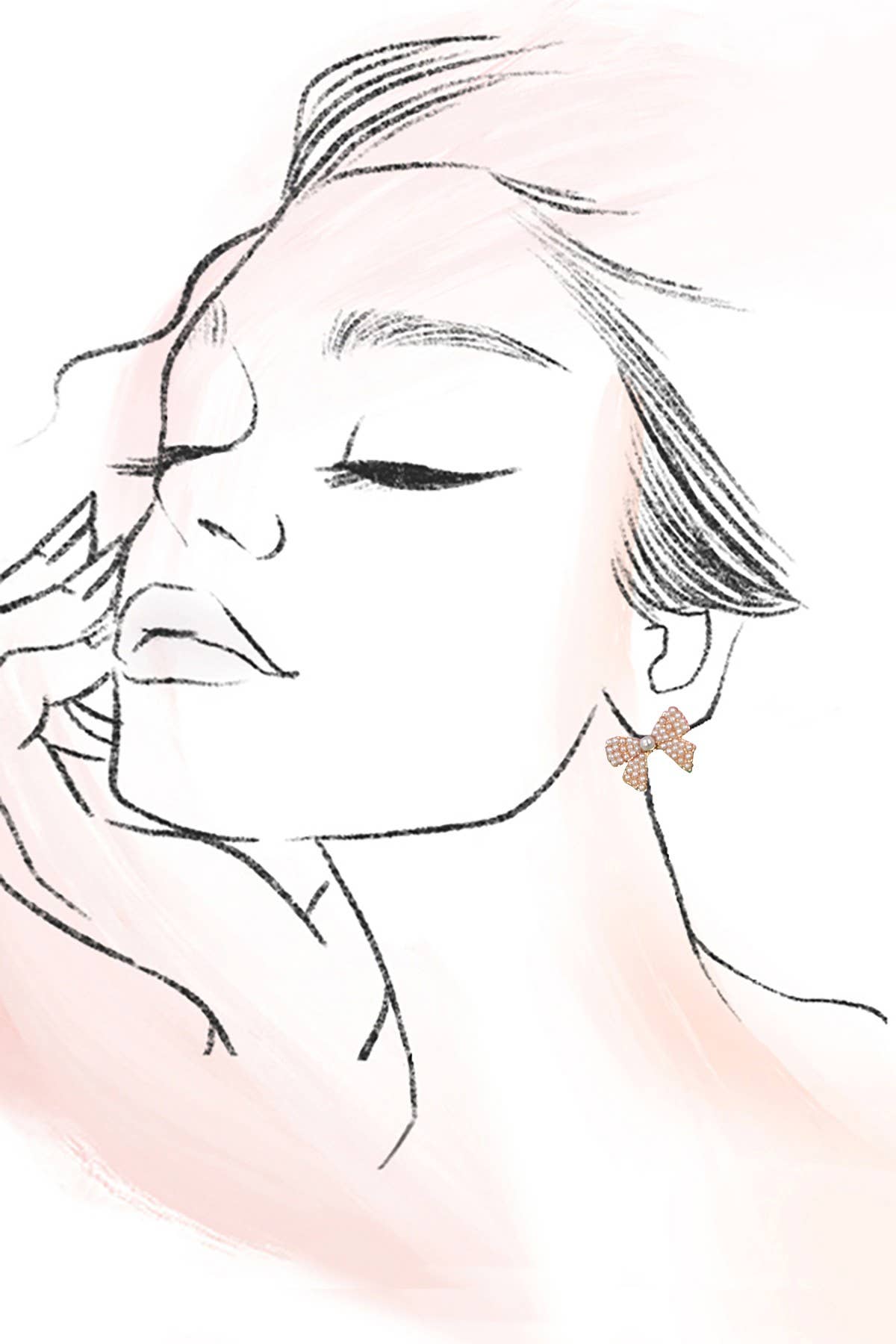 CLASSIC CHIC PEARL BOW STUD EARRING |