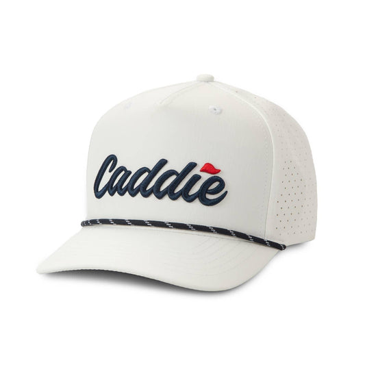 Youth Caddie Solid Bill Hat White/Navy