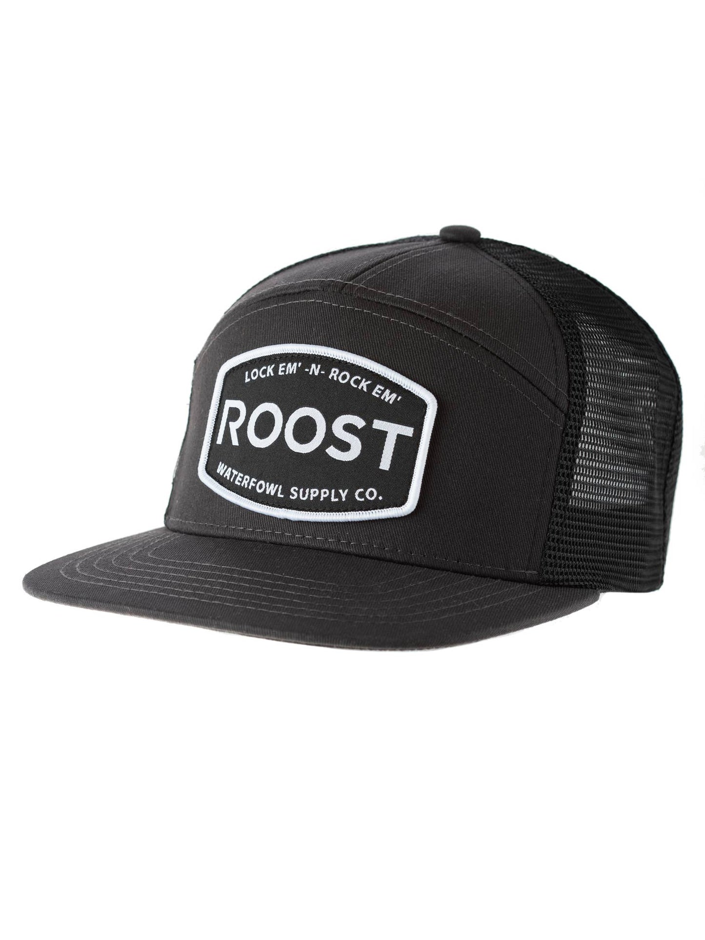 Roost 7 Panel Woven Logo Patch Hat