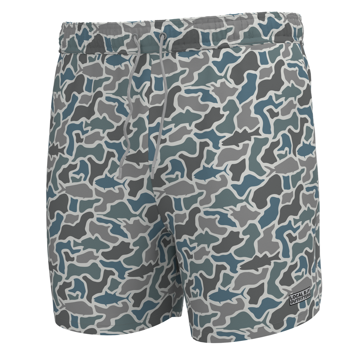 Youth Bayview Swim Trunks Fish Camo