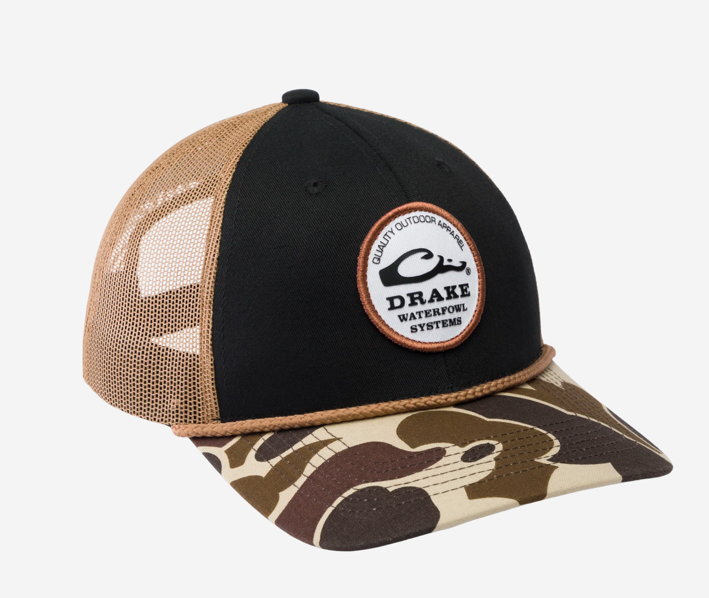 Drake Circle Badge Back Rope Cap Black-Brown