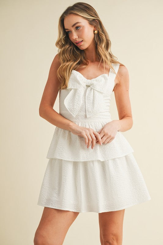 White Bow Detail Dress