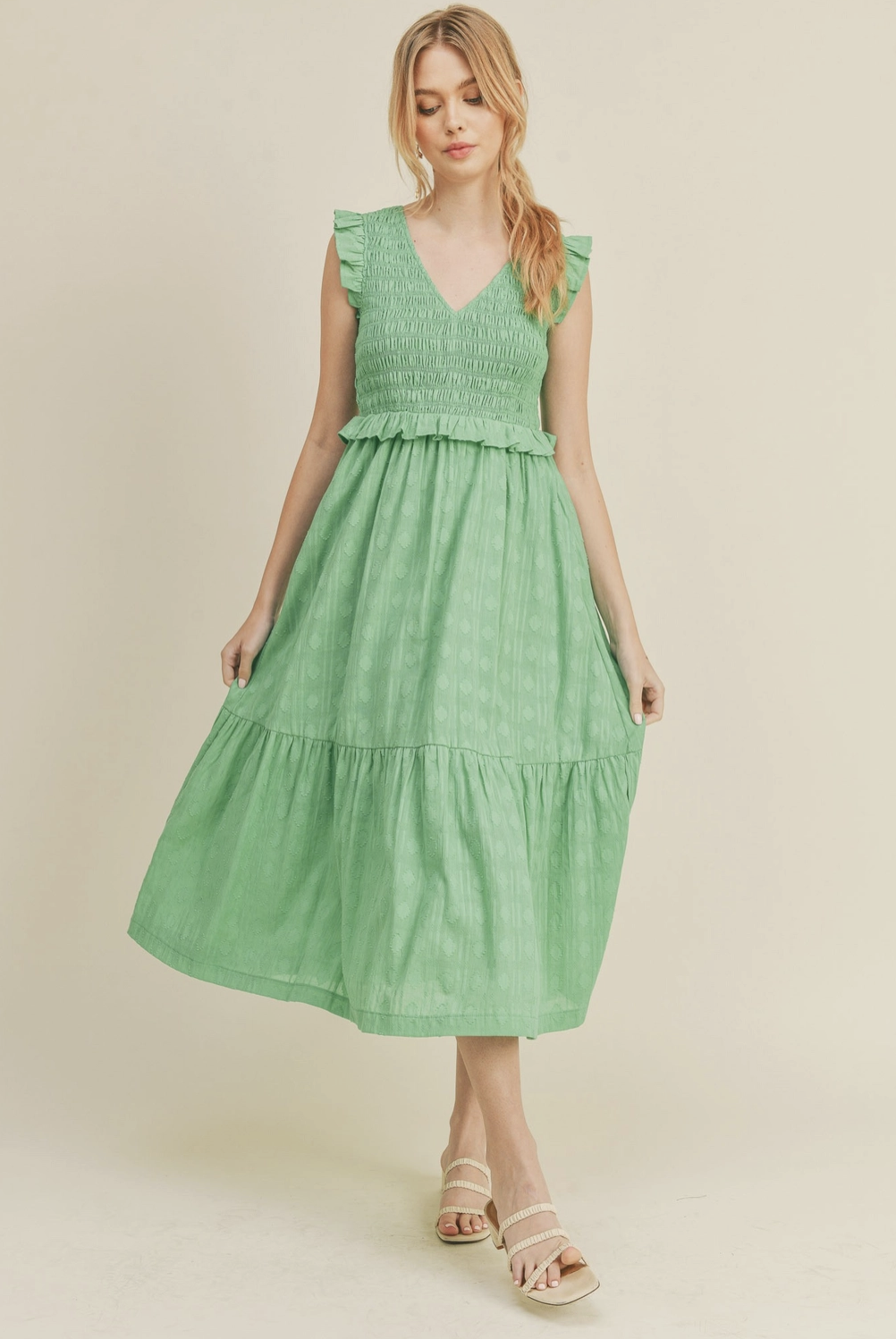 Bright Emerald Midi Dress