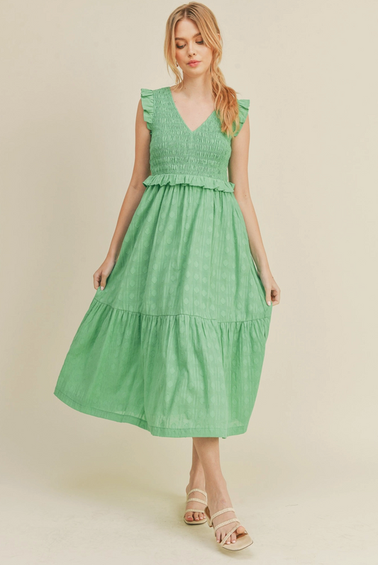 Bright Emerald Midi Dress