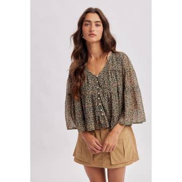 Fall Floral Blouse