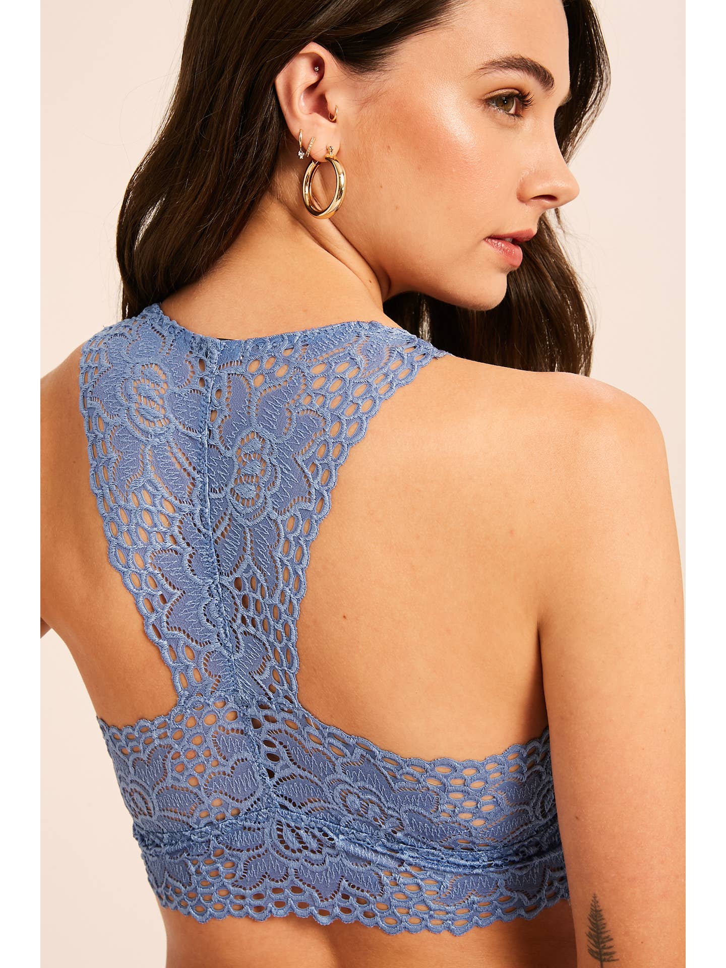 Lace Bralette Denim Blue